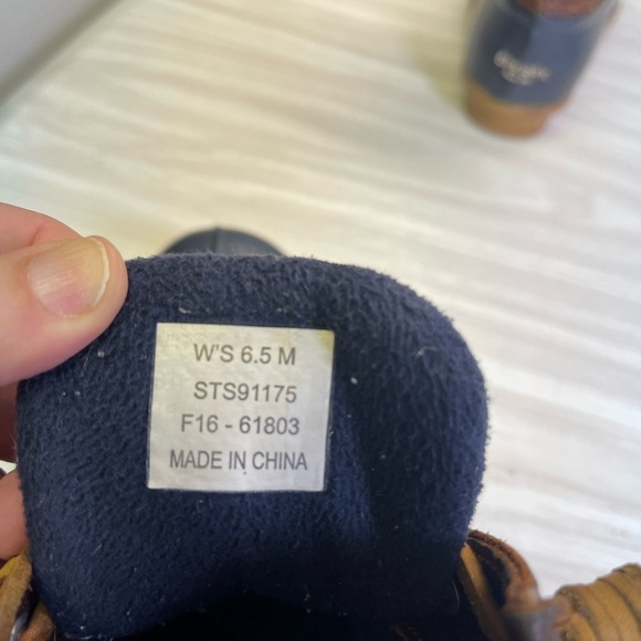 Sperry Top Sider Saltwater Waterproof Duck Boots Brown Navy Blue Women's SZ W6.5 - Picture 4 of 5